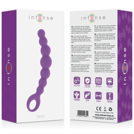 Intense Max Lilac Flexible Silicone Bead System 18.5cm - Body Safe