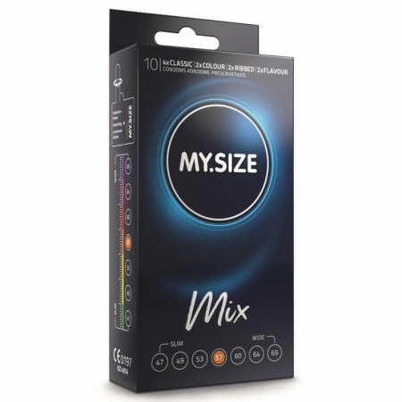 MY.SIZE 57 mm Assorted Latex Condoms 10-Pack - Variety Selection