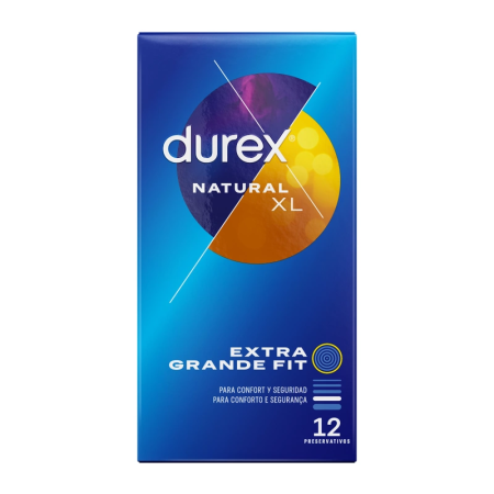 Durex Natural XL 12-Pack - Extra Large Comfortable Latex System