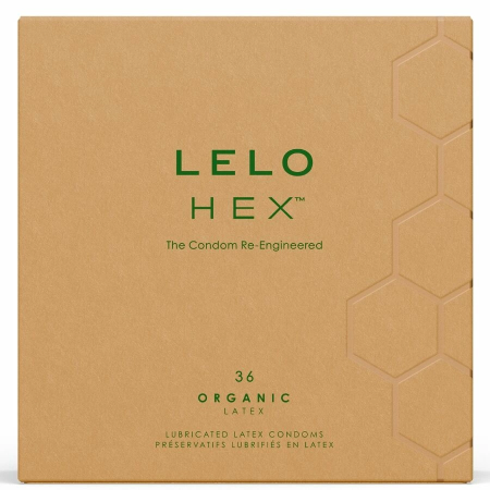 LELO HEX Organic 36-Pack Eco-Friendly Latex Protection with L-Arginine