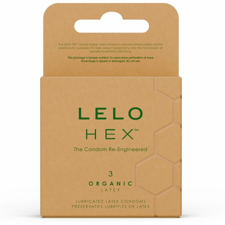 LELO HEX Organic Latex Protection, 3-Pack, Hexagonal Structure, Eco-Friendly