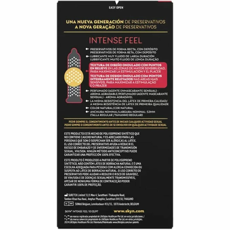 SKYN Intense Feel Polyisoprene Textured Condoms 10-Pack Wavy Design