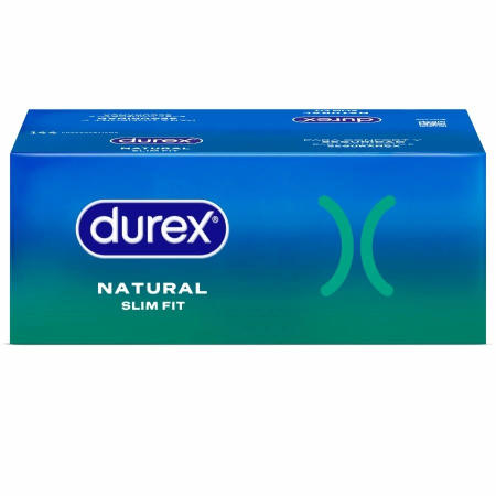 Durex Natural Slim Fit 52mm Condoms 144-Pack - Latex, Lubricated