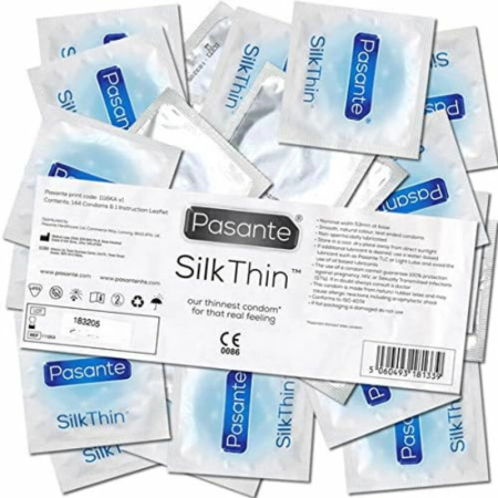 Pasante Silk Thin 144 pcs - Ultra-Thin Transparent Latex Protection