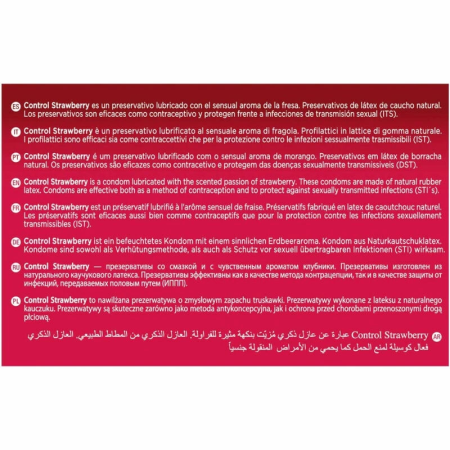Control Adapta Strawberry Scented Latex Protection 144 Pack, Red, 54mm