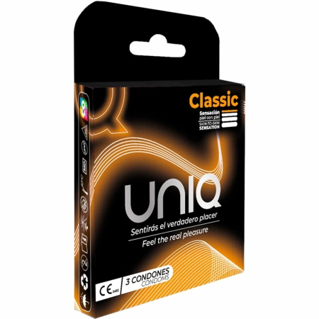 Uniq Classic Non-Latex Ultra Thin Condoms 3-Pack | Credit Card Case