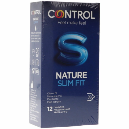 Control Nature Slim Fit 12 pcs - Anatomical Latex Barrier, Close Feel
