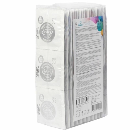 Beppy Natural Condoms 72 pcs - Larger Size, Odorless, Silicone Lubricant