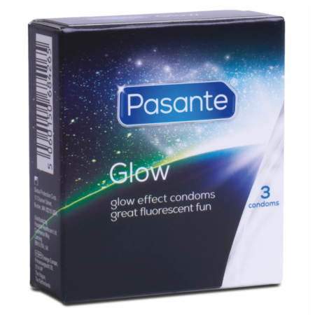 Pasante Glow in the Dark Condoms 3-Pack | Luminous, 53mm, Vegan
