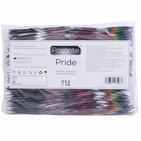 Pasante Pride 144-Pack Condoms - Natural Color, Standard Fit, CE Marked