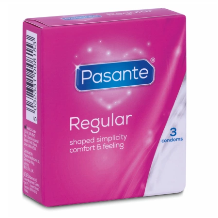 Pasante Regular Natural Latex Protective Barrier 3-Pack, 54mm, CE Marked