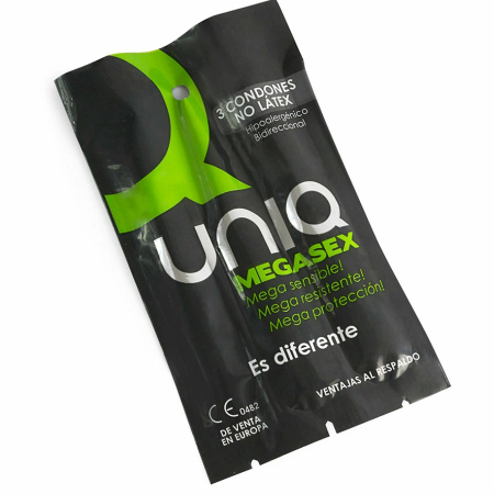 UNIQ MEGASEX Latex-Free Sensitive Condoms 3-Pack Ultra-Thin Flexible