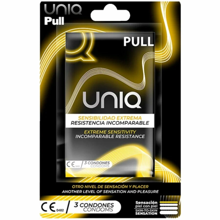 Uniq Pull Latex-Free Intimate Barrier with Strips 3-Pack, Transparent