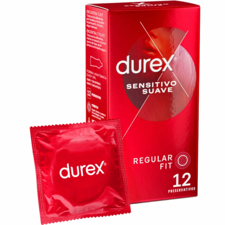 Durex Soft & Sensitive 12-Pack Anatomical Thin Latex Condoms 56mm