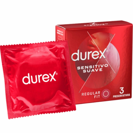 Durex Soft & Sensitive Thin Easy-On Latex Condoms 3-Pack, 56mm