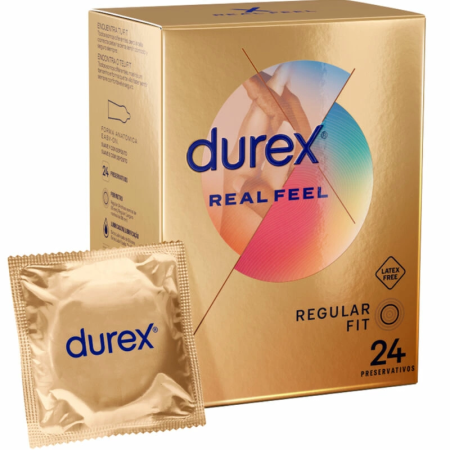 Durex RealFeel 24 pcs - Latex-Free Natural Contact System, 56mm