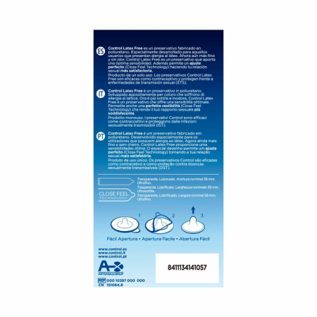 CONTROL Free Polyurethane Ultra-Thin Latex-Free Condoms 5-Pack 58mm