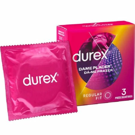 Durex Dame Placer Condoms 3-Pack - Textured Latex, 56mm, Lubricated