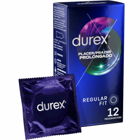 Durex Pleasure Prolonged 12-Pack Latex Condoms with Delay Lubricant
