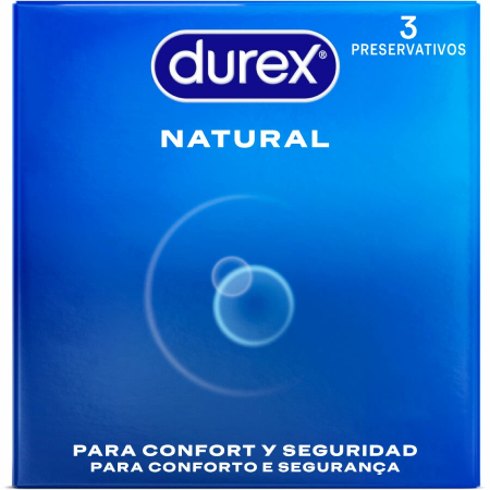 Durex Natural Classic Easy-On Latex Condoms 3-Pack 56mm