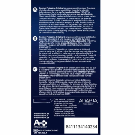 Control Finissimo Ultra-Thin Latex Condoms 12-Pack, Ergonomic Design