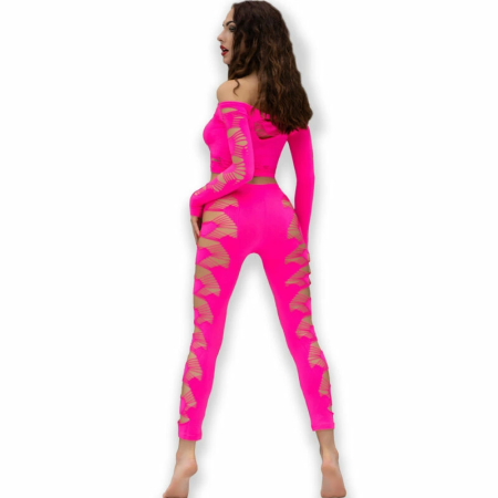 Chilirose CR 4632 Seamless Top & Leggings Set Fuchsia S/L