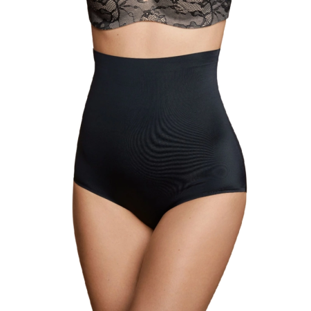 Bye Bra Girdle Seamless High Waist Panties Black L - Lightweight Invisible Fit