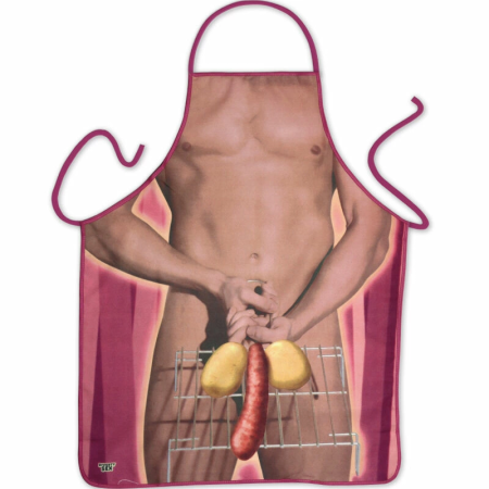 Diablo Picante Men's Kitchen Apron Party Edition - Humorous Design, 100% Polyester