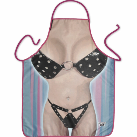 Diablo Picante Women's Bikini Apron - Playful Party Design, 100% Polyester
