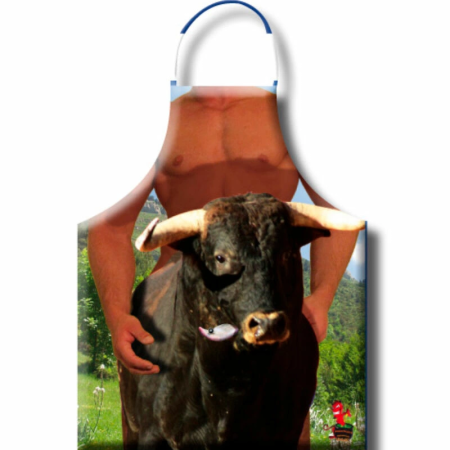 Diablo Picante Bull Apron - Polyester Party Apron with Humorous Graphics