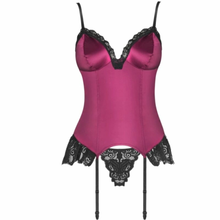 LivCo Corsetti Agrafena Burgundy Corset & Thong Set L/XL - Elegant Design