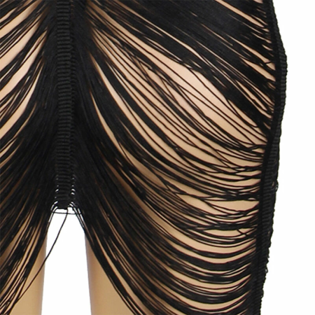 Subblime Strappy Dress and Thong Set Black L/XL - Elegant Mesh Design