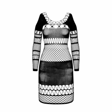 PASSION BS105 Bodystocking Red - One Size, Elegant Mesh Design