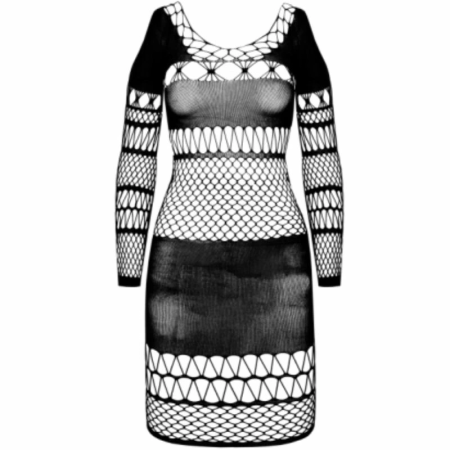 PASSION BS105 Bodystocking Black One Size - Elegant Mesh Lingerie