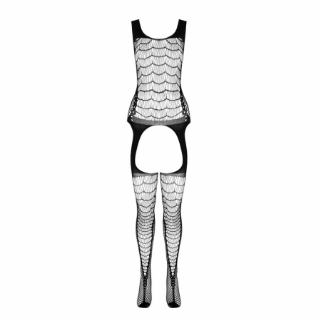 PASSION BS104 Bodystocking White One Size - Elegant Mesh Lingerie