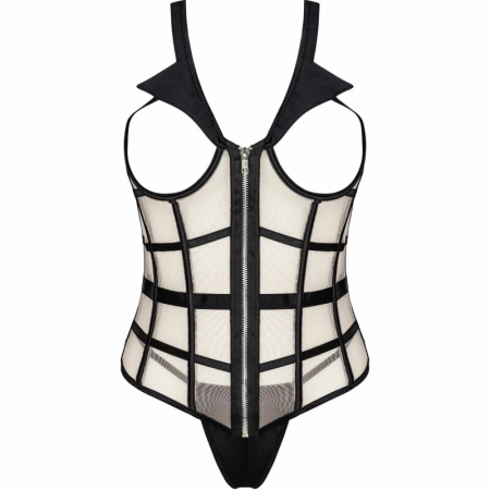 LivCo Corsetti Fashion Laura LC 20215 Corset & Thong Set S/M Black-Beige