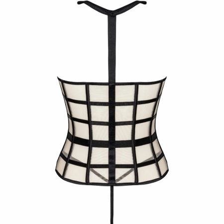 LivCo Corsetti Fashion Laura LC 20215 Corset & Thong Set S/M Black-Beige