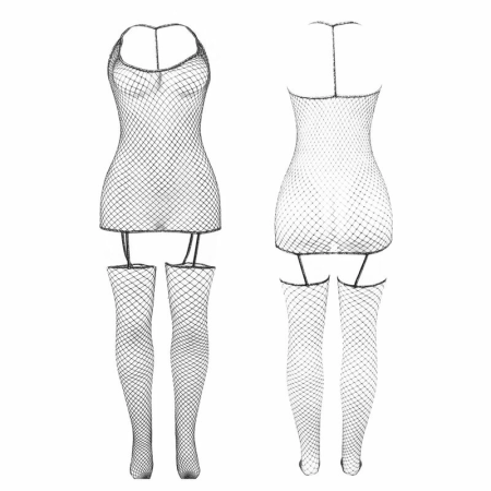 Subblime 951955 Shiny Fishnet Bodystocking, One Size, Flexible Fit