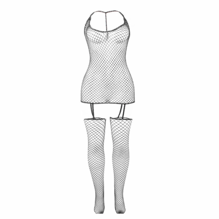 Subblime 951955 Shiny Fishnet Bodystocking, One Size, Flexible Fit