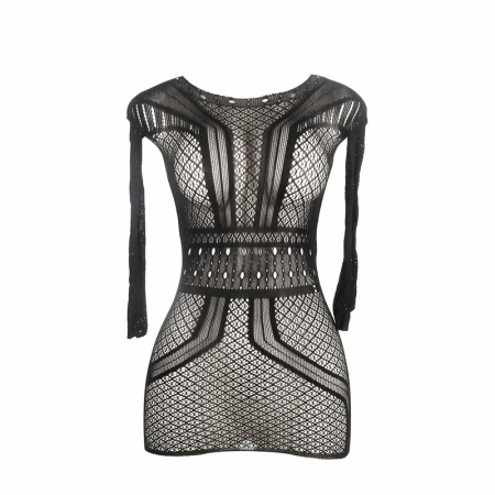 Subblime 951931 Black Fishnet Open Back Mini Dress One Size