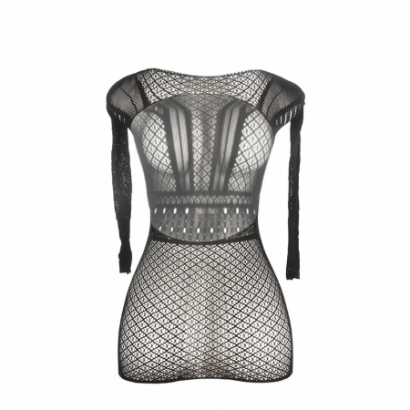 Subblime 951931 Black Fishnet Open Back Mini Dress One Size