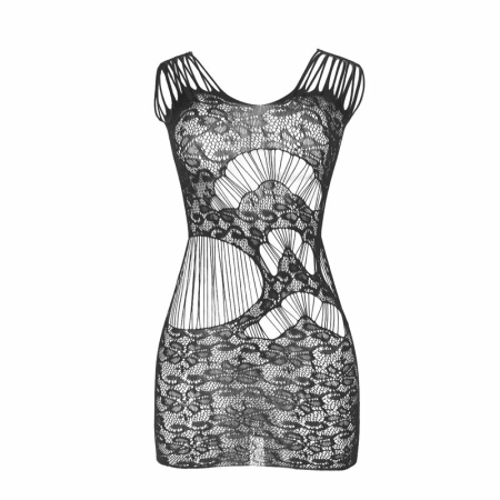 Subblime 951771 Long Black Fishnet Dress with Open Back, One Size