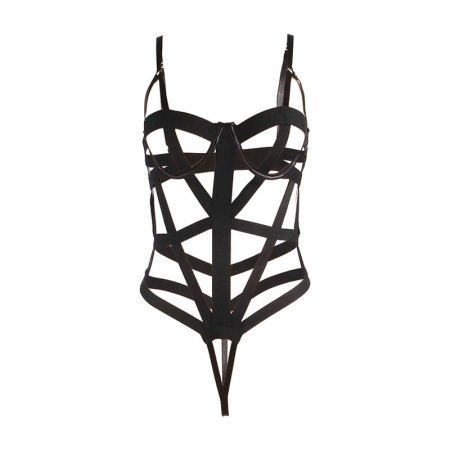 Subblime Lingerie Black Bodysuit with Cutouts L/XL Adjustable Straps