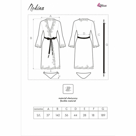 LivCo Corsetti Nokina LC-XG055 Elegant Black Lace Gown & Panty Set One Size