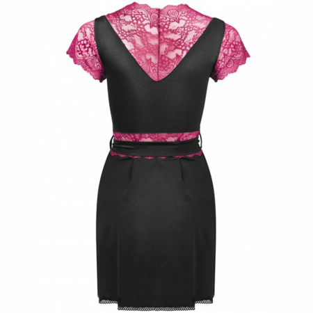 LivCo Corsetti Kumiko LC 90428 Elegant Black Lace Dressing Gown Set S/M