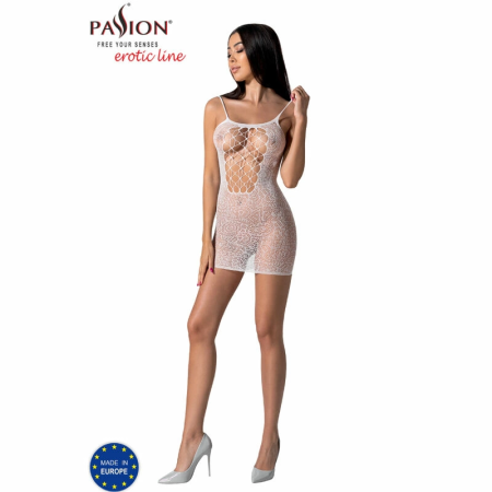 PASSION BS096 White Bodystocking One Size - Elegant Mesh Lingerie