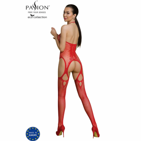 PASSION Eco Collection Bodystocking BS013 Red - Sustainable, One Size