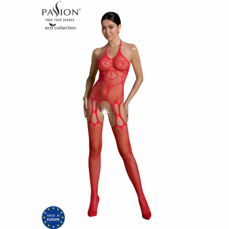 PASSION ECO BS002 Red Bodystocking - Recycled Materials, One Size