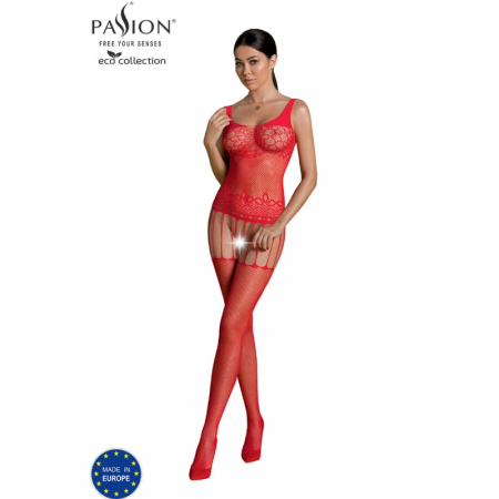 PASSION ECO Collection Bodystocking BS001 Red - Sustainable One Size Design