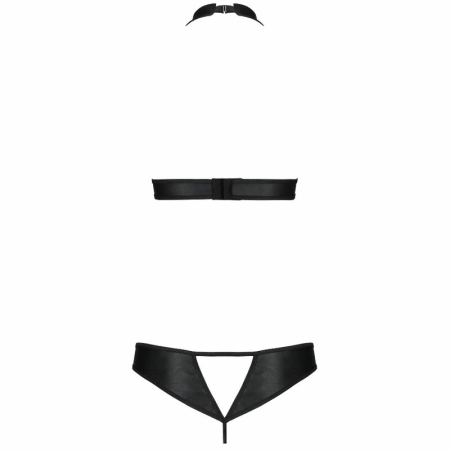 Passion Malwia Eco-Friendly Leather Lingerie Set S/M, Black Chic Design